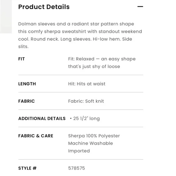 LOFT Star Print Sherpa Sweatshirt - Picture 11 of 11